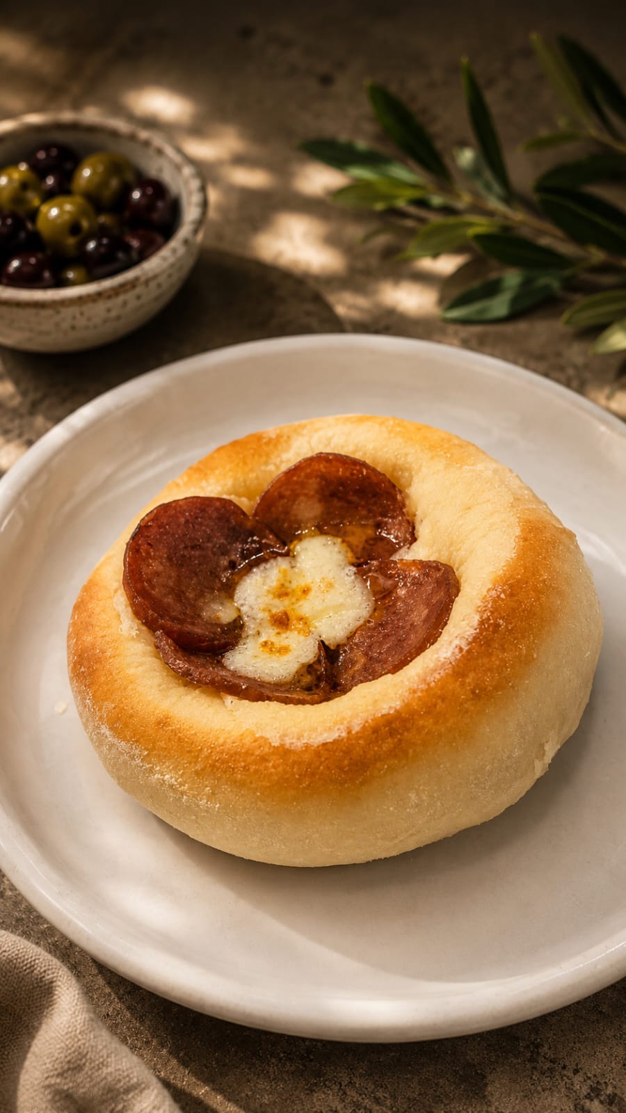 Esfiha de calabresa com queijo